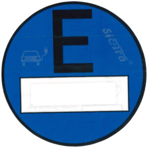 Duitse blauwe E-sticker