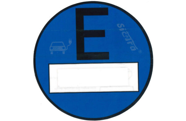 Duitse blauwe E-sticker